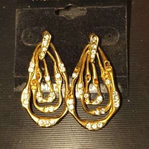 Beautiful golden and rhinestone earrings